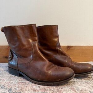 Frye Melissa Button Zip Short Boots - Cognac / 8.5